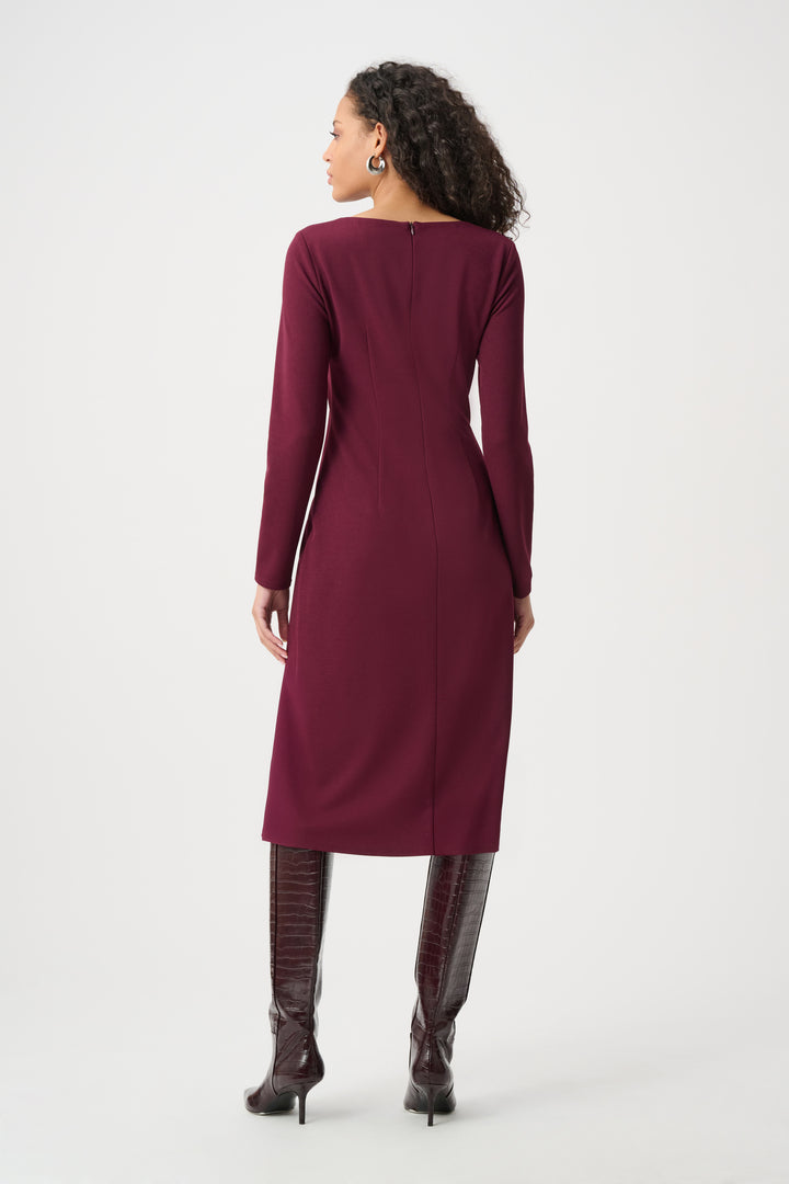 Scuba Crepe Draped Front Sheath Dress Style 263178