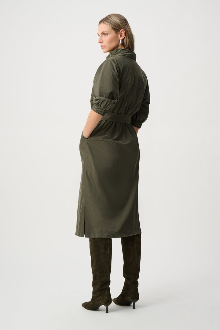 Memory Fabric Cowl-Neck Belted Dress Style 263182