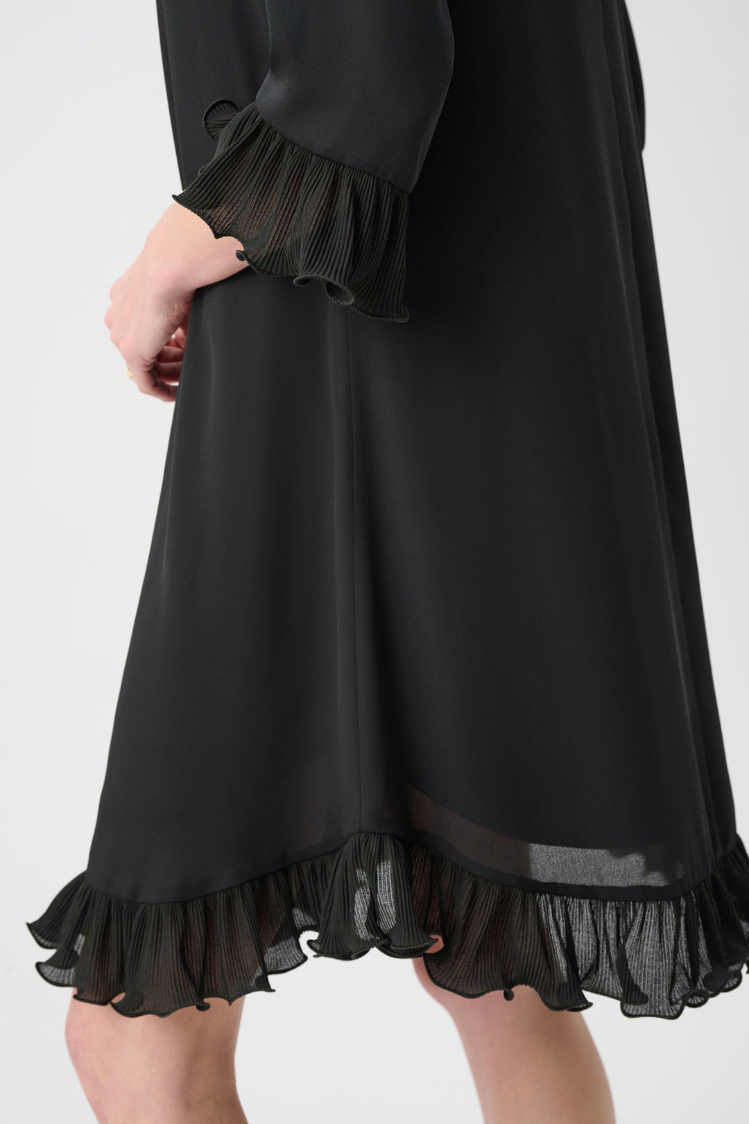 Georgette Ruffled-Trim Trapeze Dress Style 263189