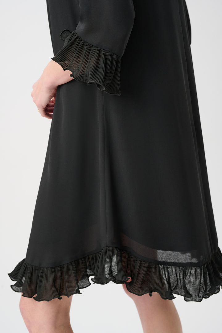 Georgette Ruffled-Trim Trapeze Dress Style 263189