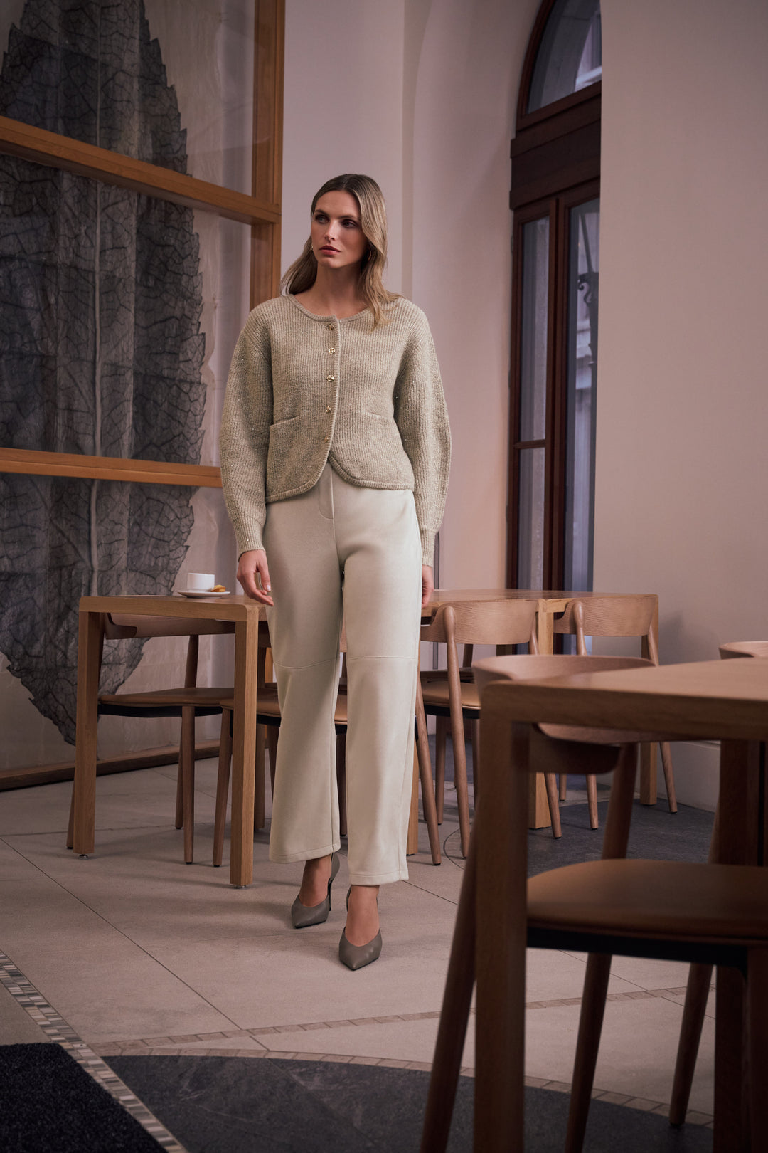 Scuba Suede Wide Leg Pull-On Pants Style 263191