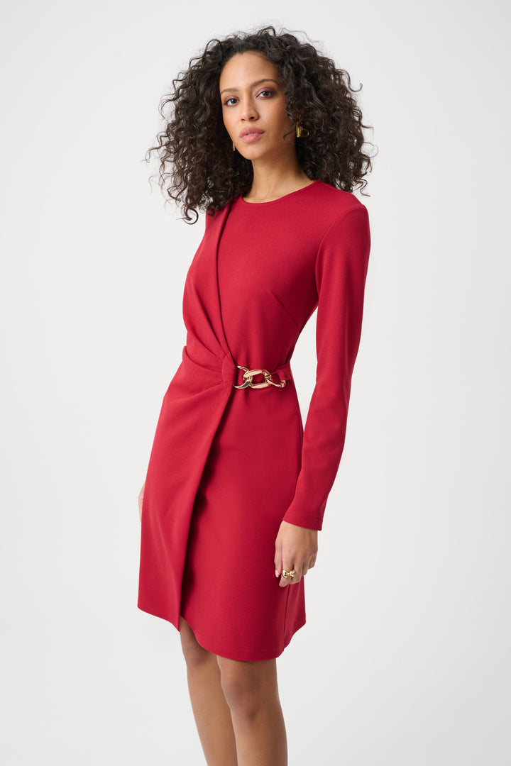 Scuba Crepe A-Line Wrap Dress Style 263196
