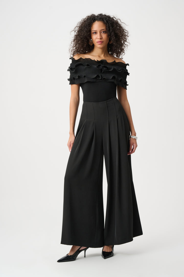 Silky Knit Off-Shoulder Top With Ruffles Style 263197