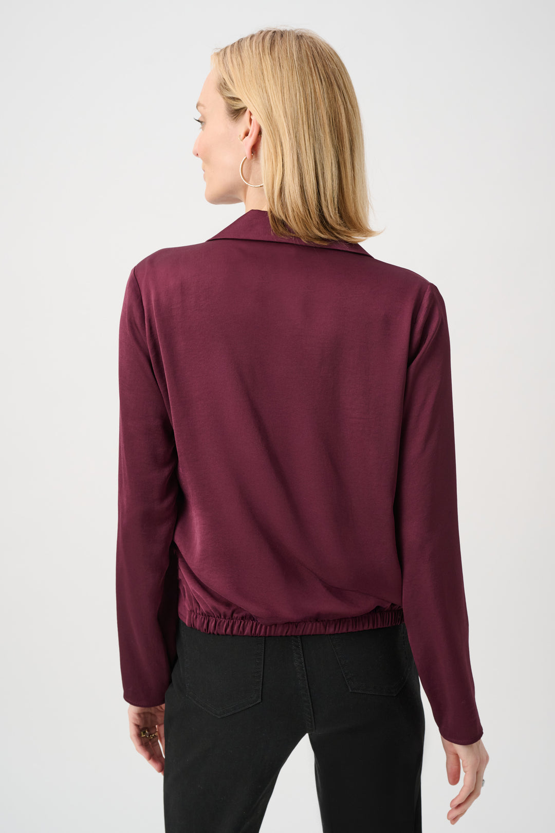 Recycled Satin V-Neck Cocoon Top Style 263204