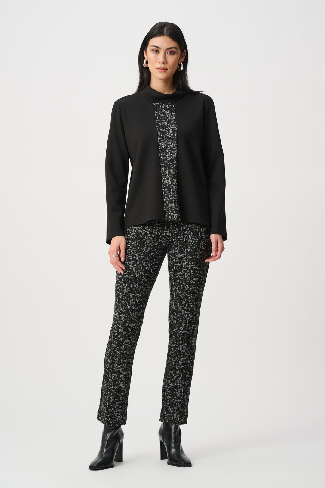 Jacquard And Scuba Jersey Boxy Top Style 263207