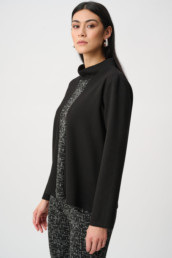 Jacquard And Scuba Jersey Boxy Top Style 263207