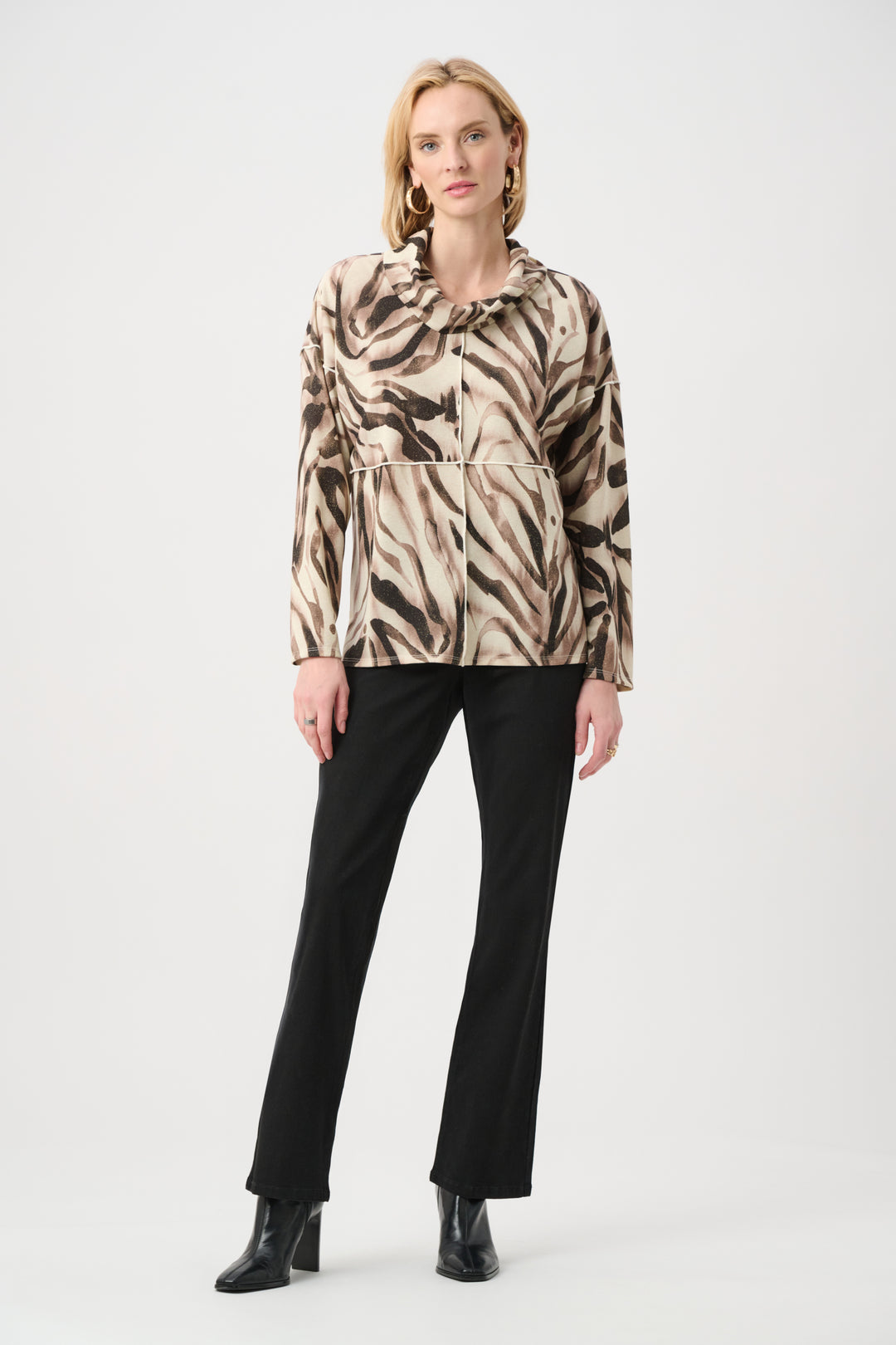 Lurex Sweater Animal Print Boxy Tunic Style 263208