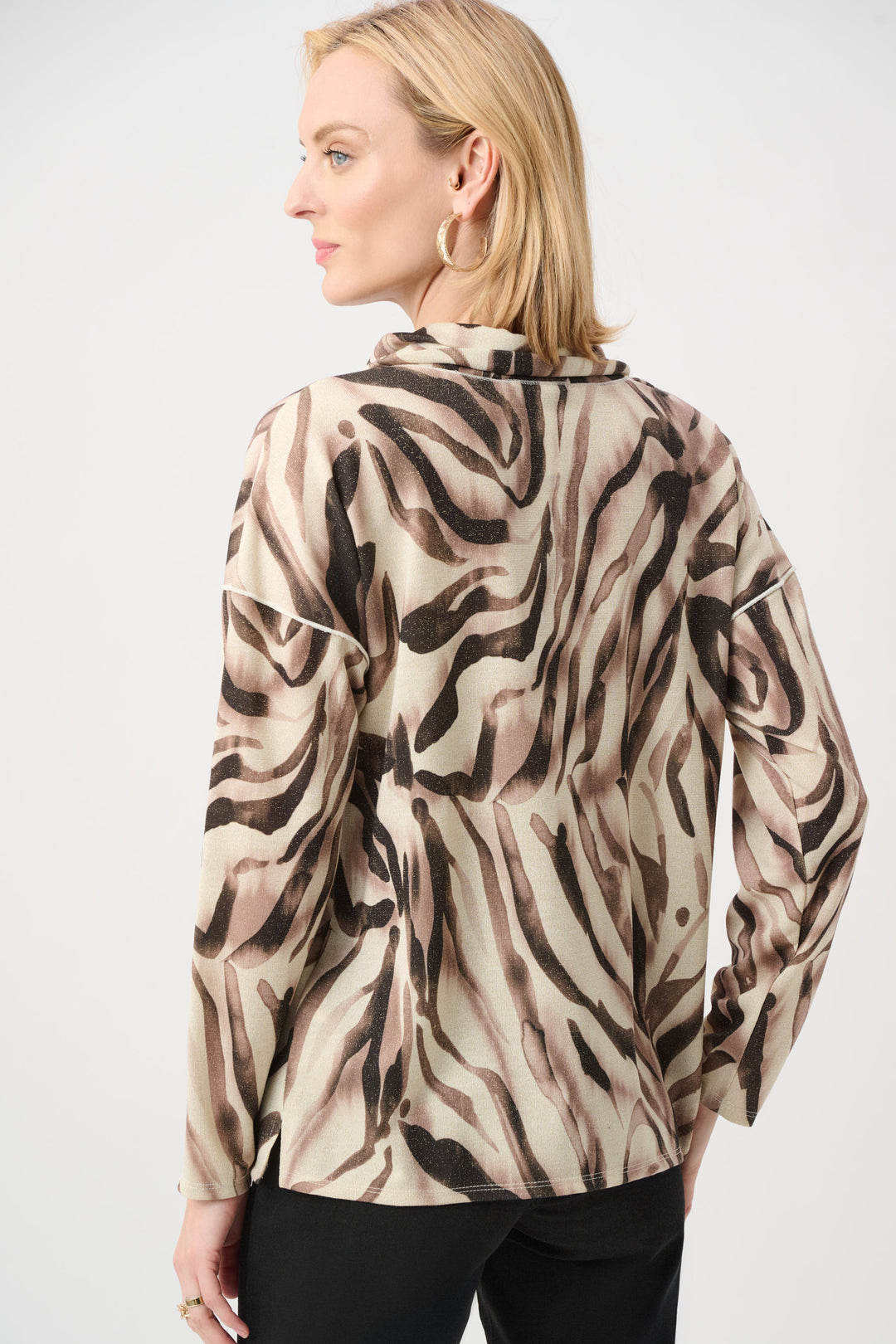 Lurex Sweater Animal Print Boxy Tunic Style 263208