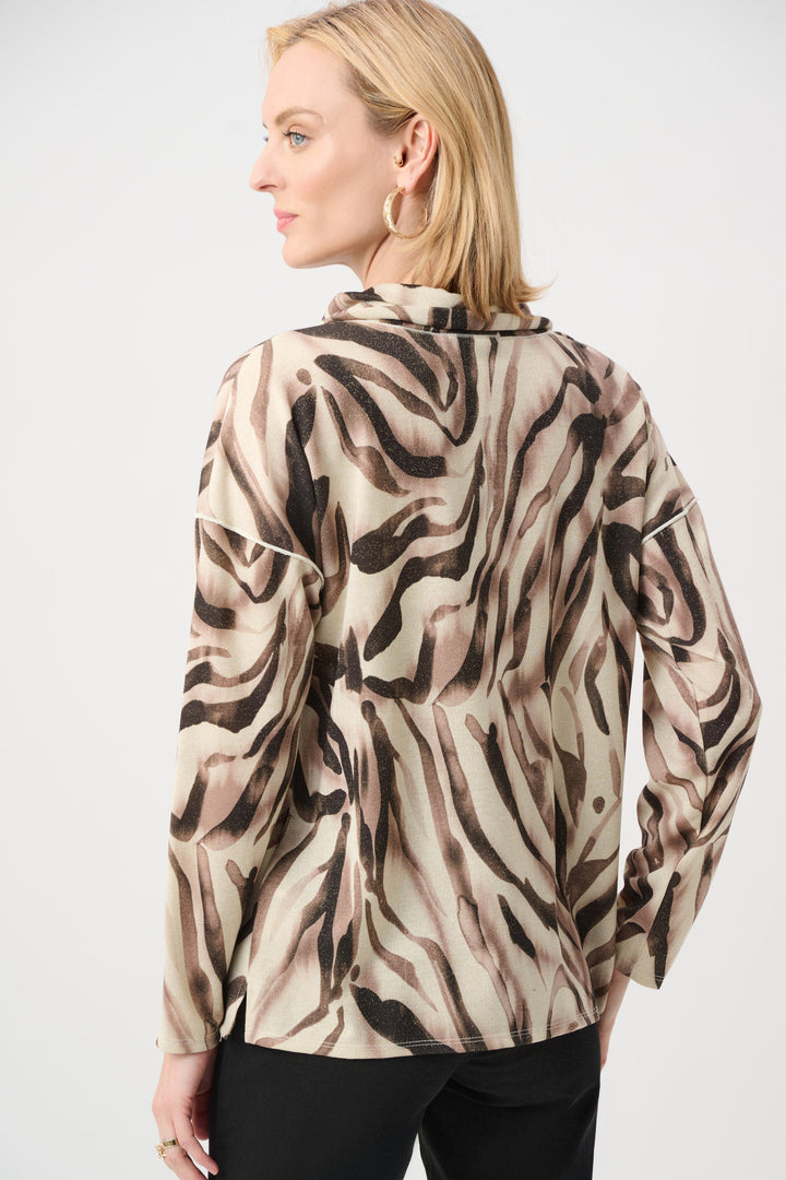 Lurex Sweater Animal Print Boxy Tunic Style 263208
