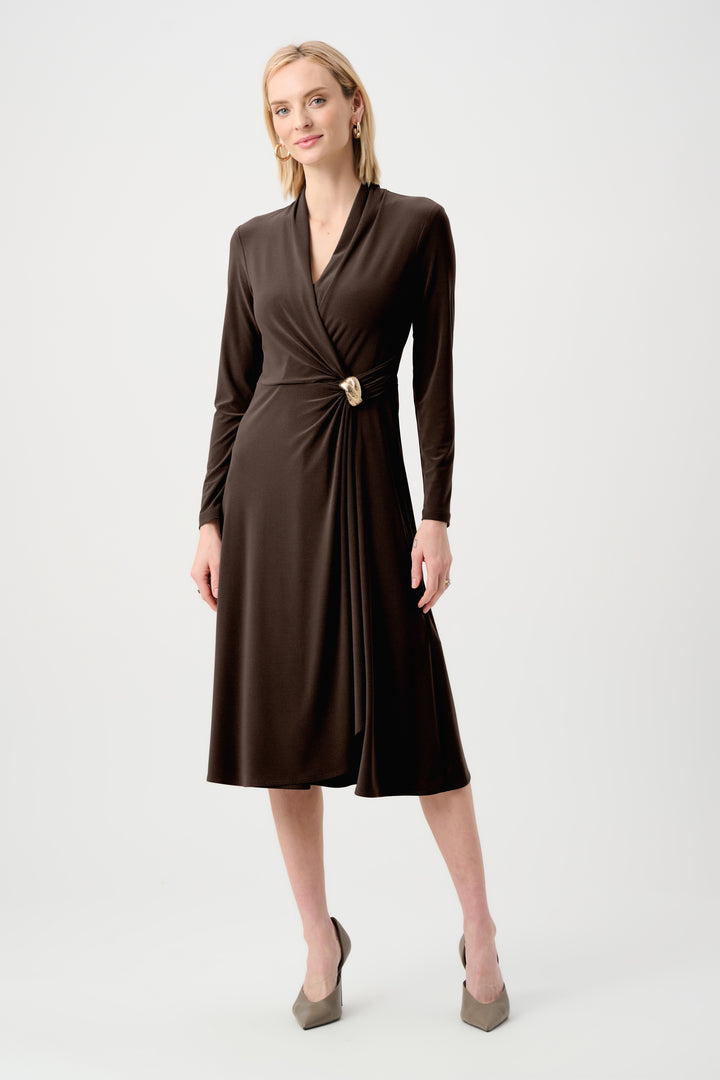Melange Silky Knit Wrap Dress Style 263211