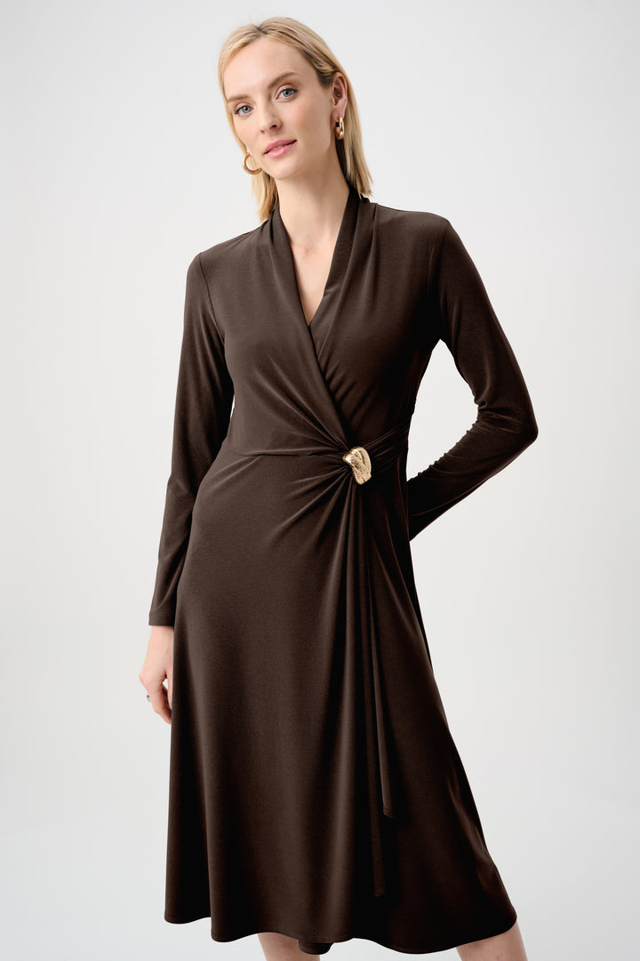 Melange Silky Knit Wrap Dress Style 263211