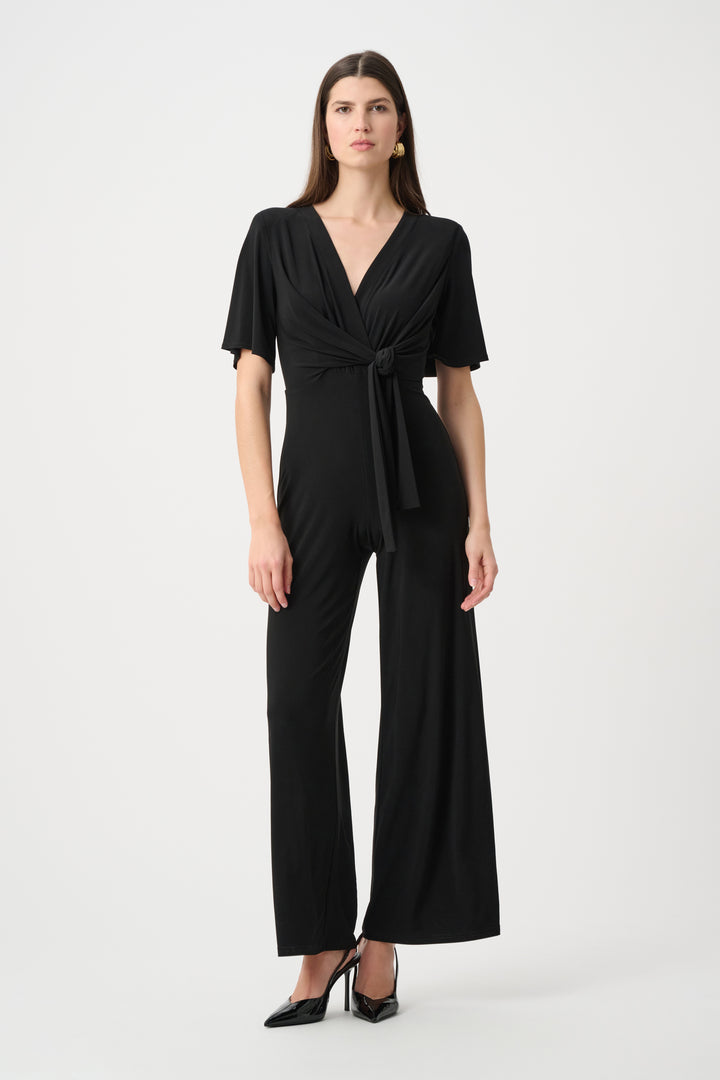 Silky Knit Wide-Leg Wrap Jumpsuit Style 263212