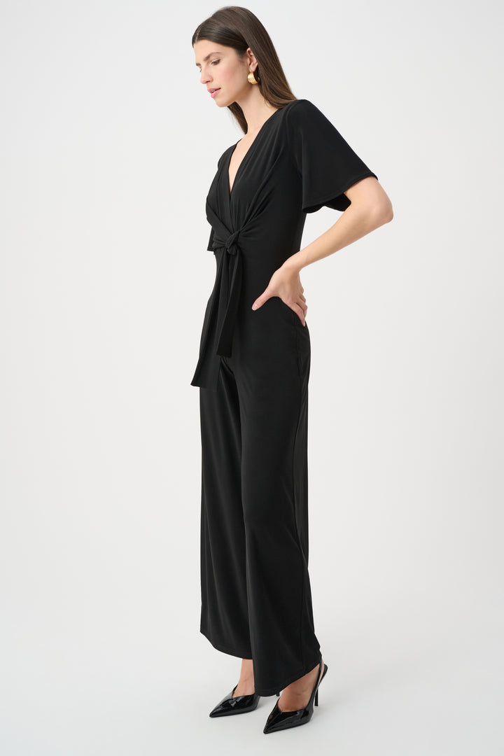 Silky Knit Wide-Leg Wrap Jumpsuit Style 263212
