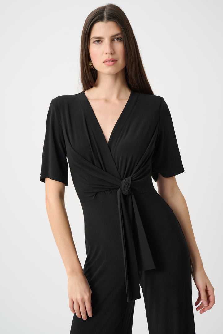 Silky Knit Wide-Leg Wrap Jumpsuit Style 263212