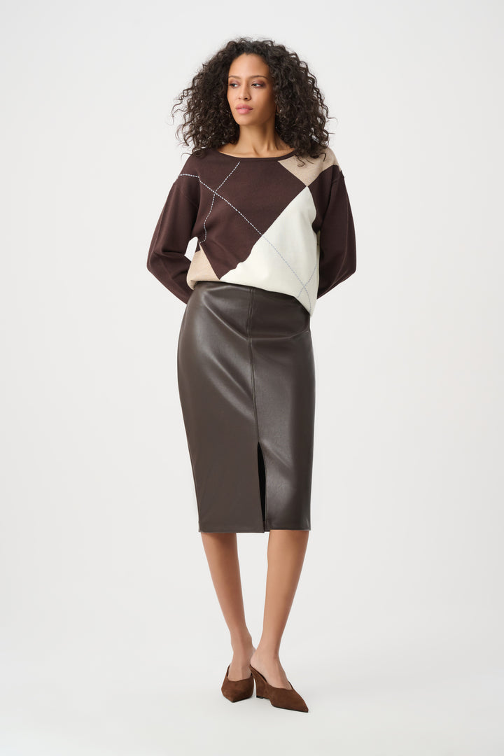 Bonded Leatherette Pencil Skirt Style 263213