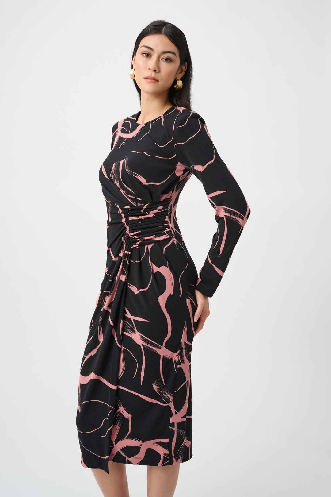 Silky Knit Printed Wrap Dress Style 263218