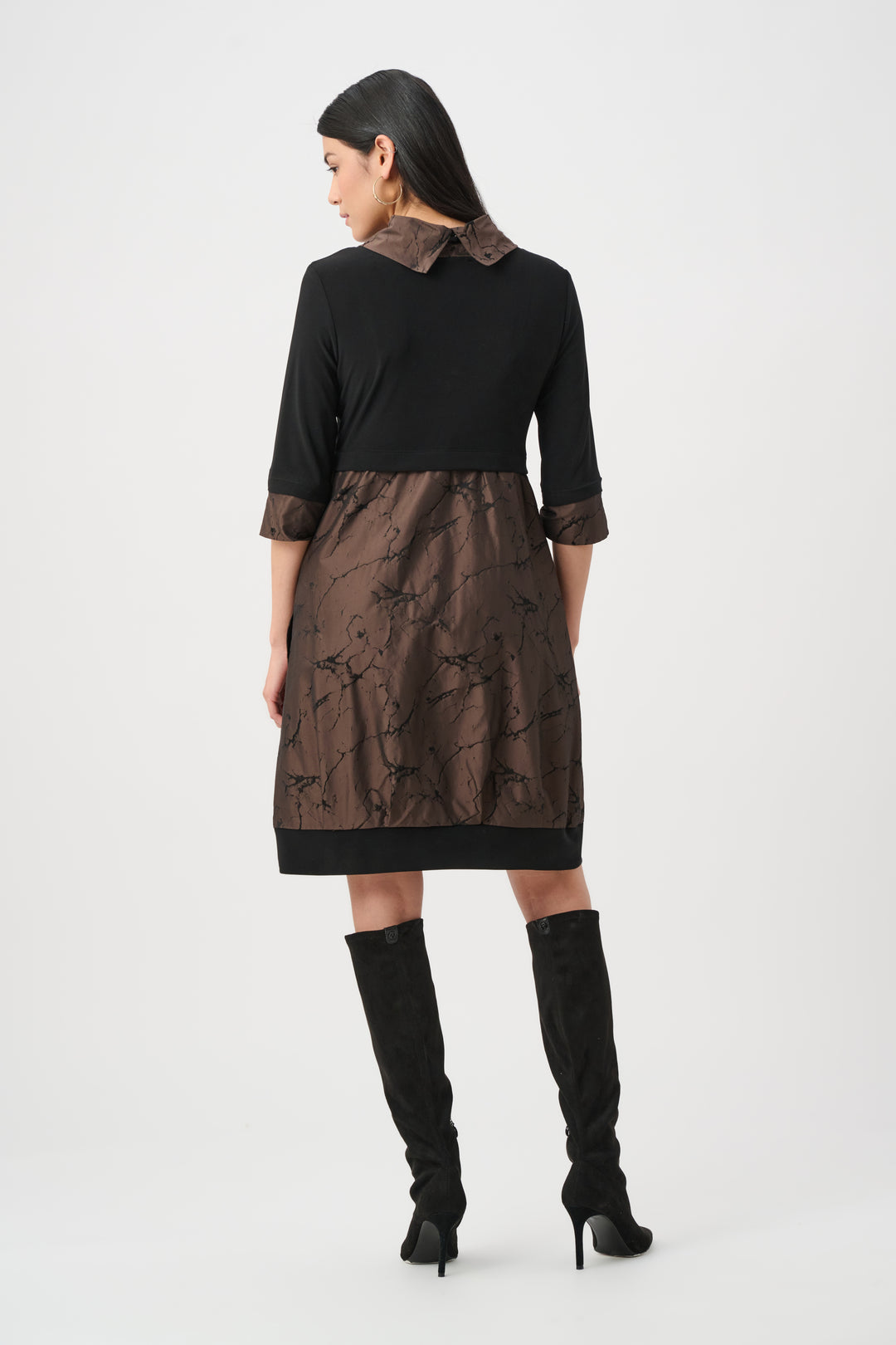 Jacquard Memory & Silky Knit cocoon Dress Style 263219