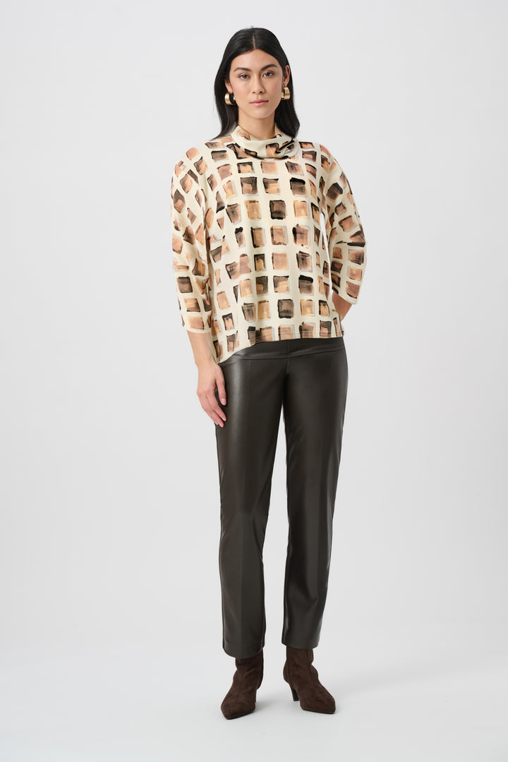 Lurex Sweater Abstract Print Boxy Tunic Style 263223