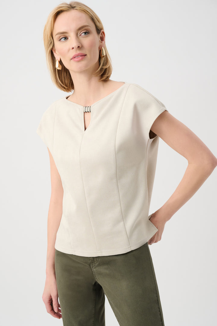 Scuba Suede Drop Shoulder Boxy Top Style 263225