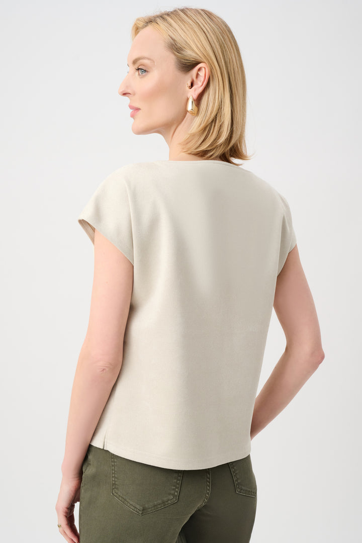 Scuba Suede Drop Shoulder Boxy Top Style 263225