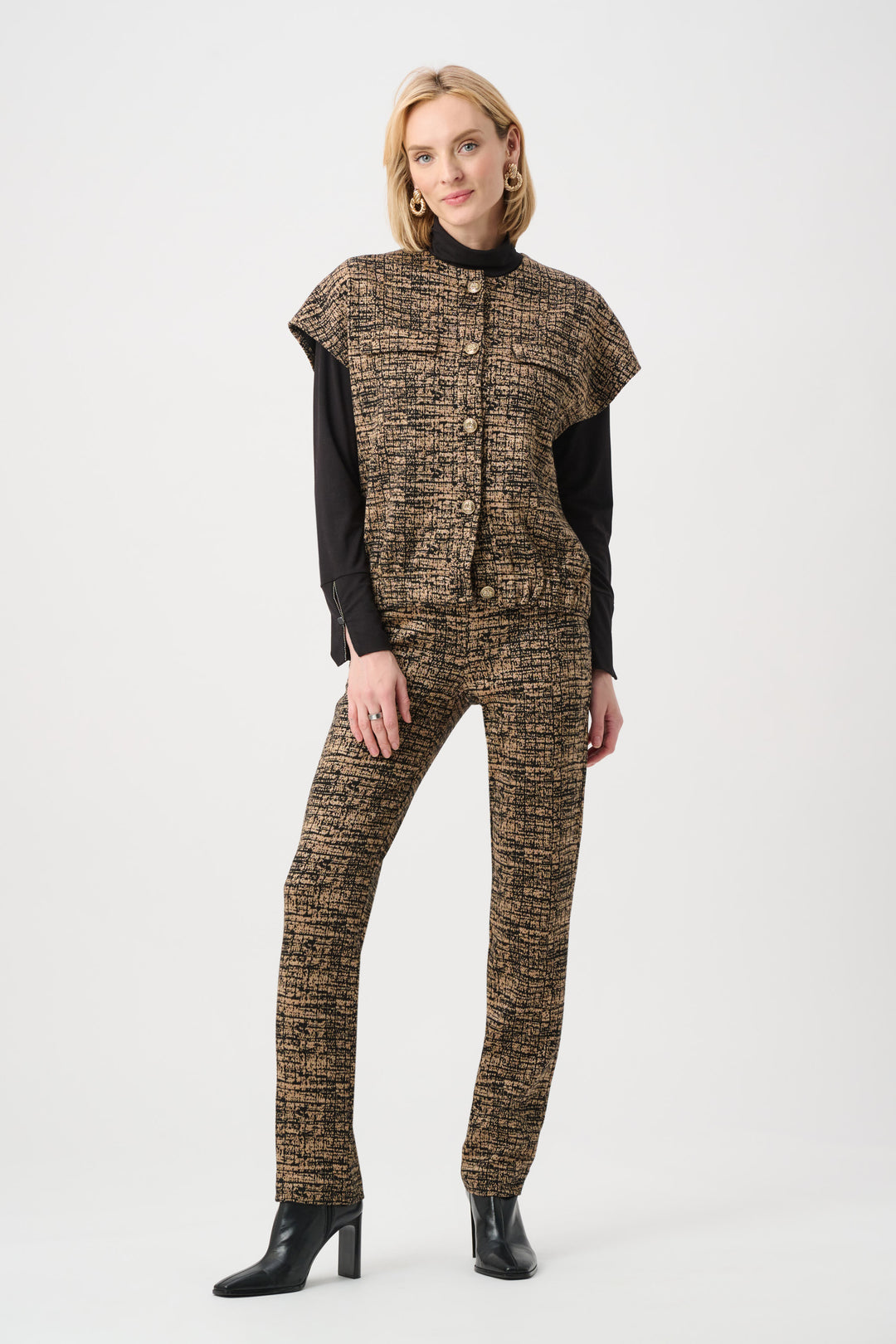 Abstract Jacquard Knit Pull-On Pants Style 263227