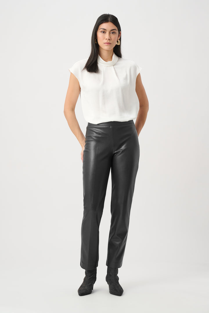 Bonded Leatherette Straight Pull-On Pants Style 263232