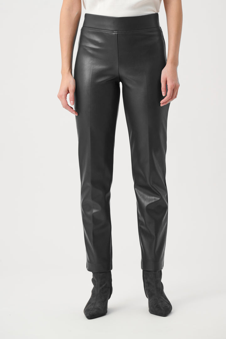 Bonded Leatherette Straight Pull-On Pants Style 263232