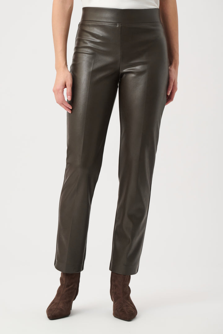 Bonded Leatherette Straight Pull-On Pants Style 263232