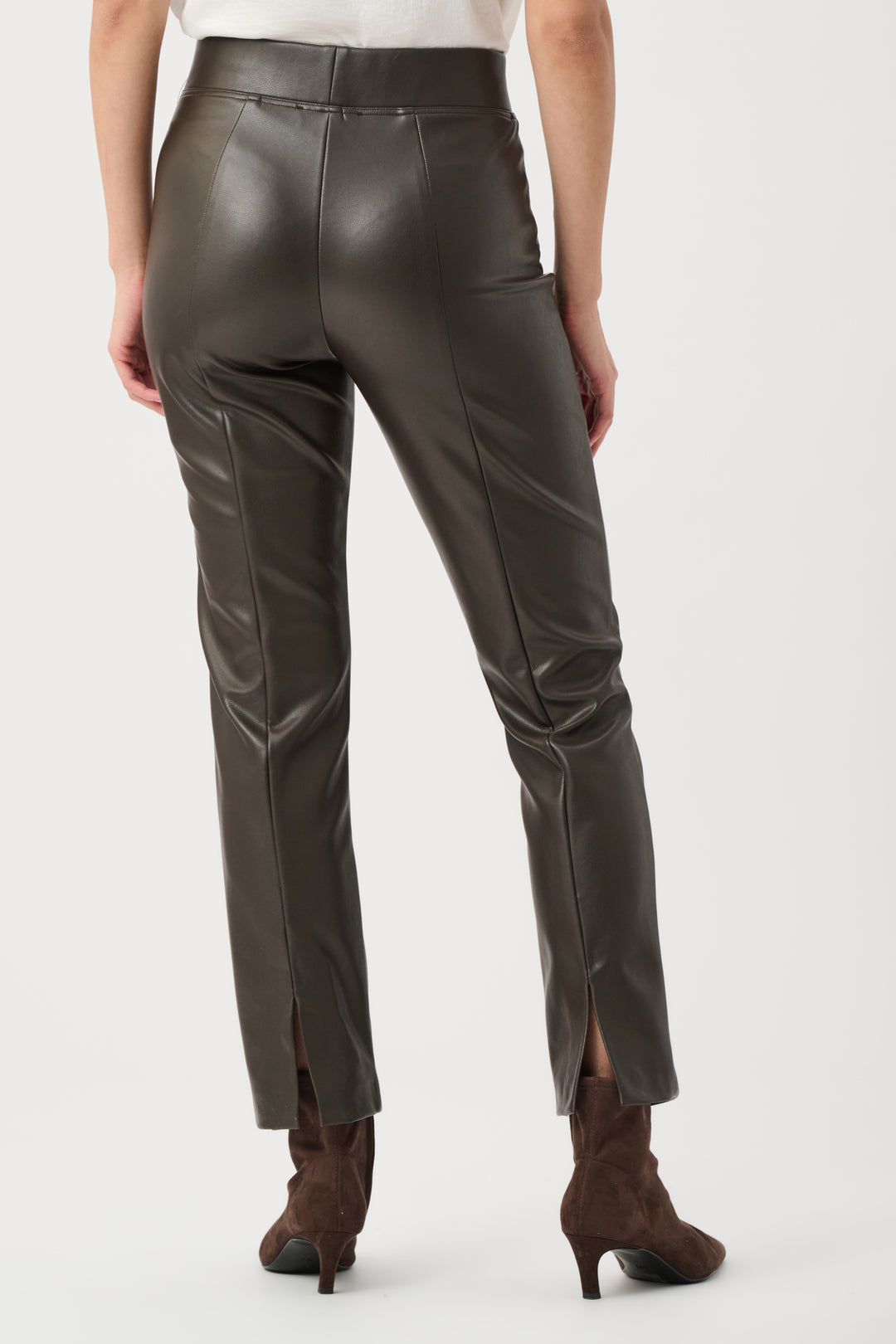 Bonded Leatherette Straight Pull-On Pants Style 263232