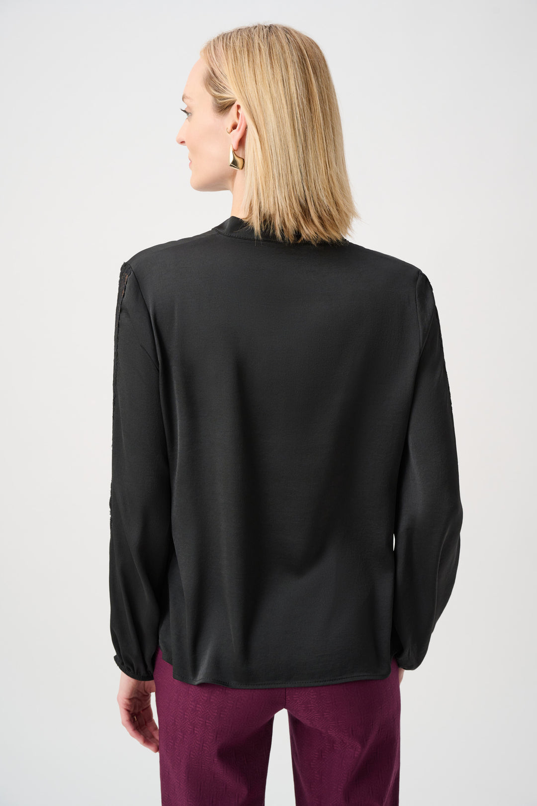 Recycled Satin Straight Top With Lace Style 263233