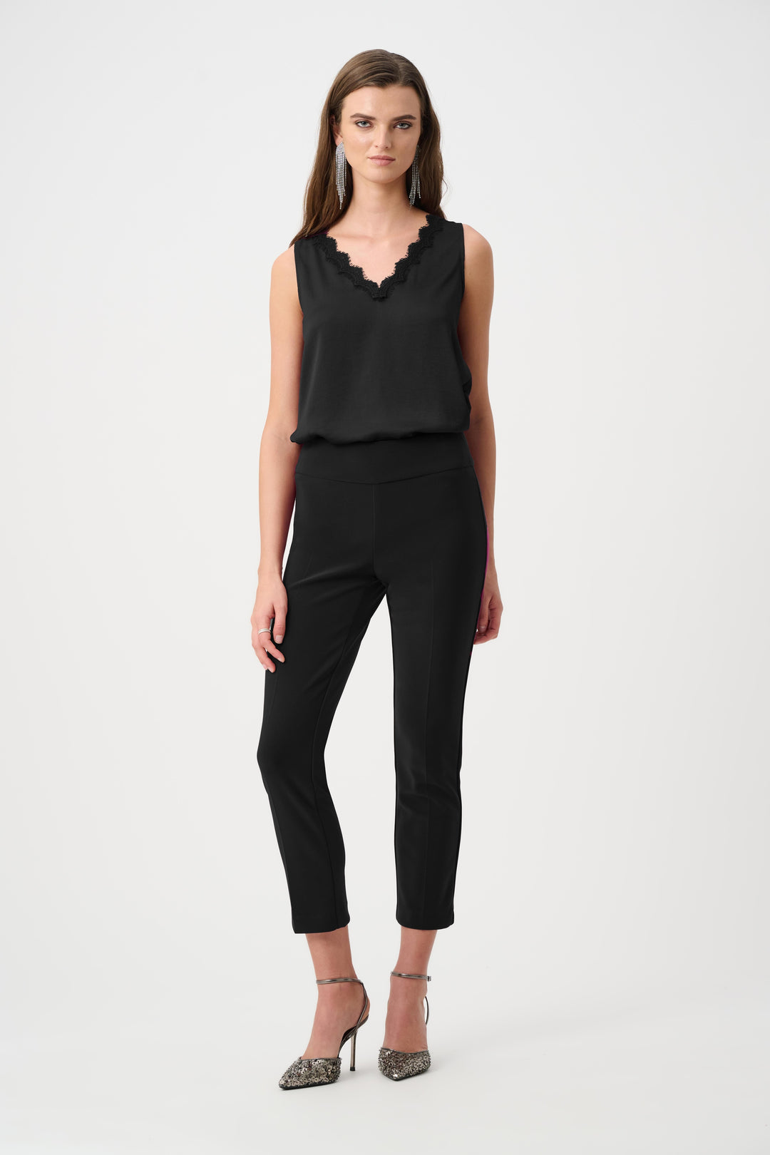 Recycled Satin Sleeveless V-Neck Top Style 263235