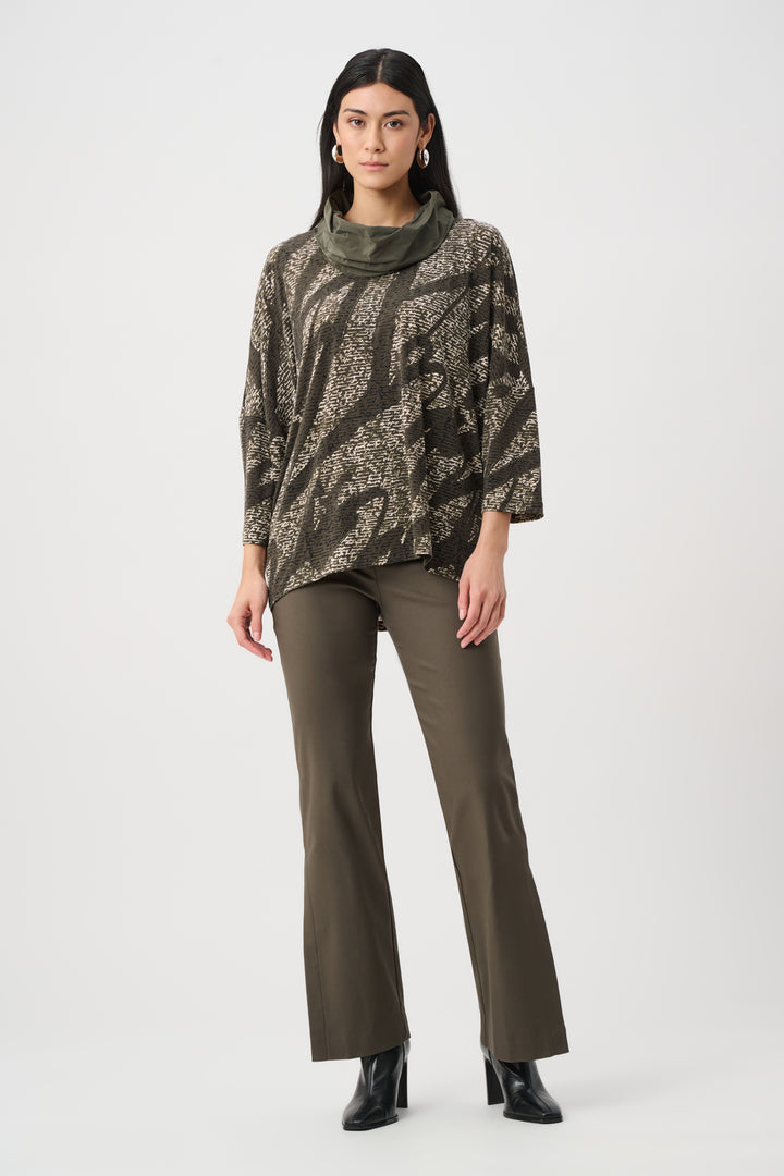 Silky Knit Abstract Print Boxy Tunic Style 263236