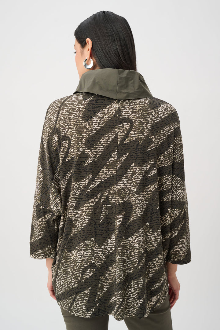 Silky Knit Abstract Print Boxy Tunic Style 263236
