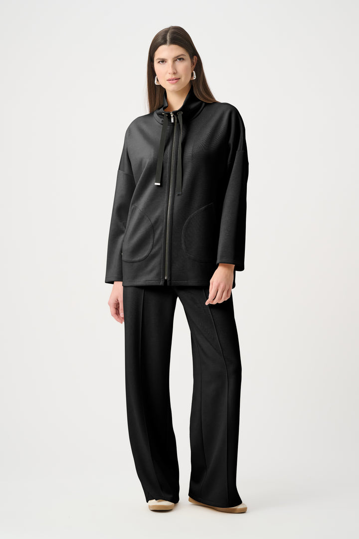Scuba Jersey Funnel-Neck Boxy Jacket Style 263603