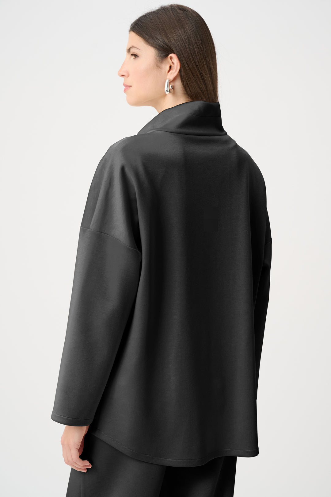 Scuba Jersey Funnel-Neck Boxy Jacket Style 263603