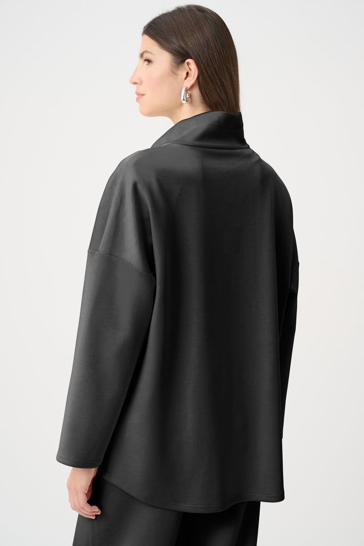 Scuba Jersey Funnel-Neck Boxy Jacket Style 263603