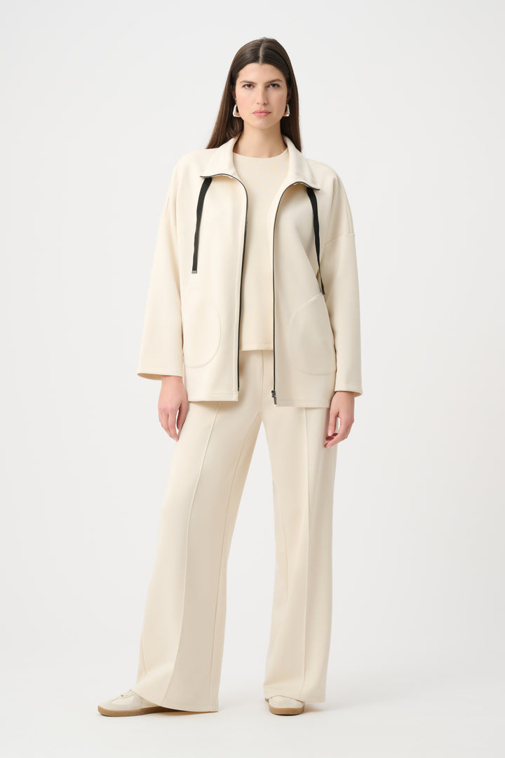 Scuba Jersey Funnel-Neck Boxy Jacket Style 263603