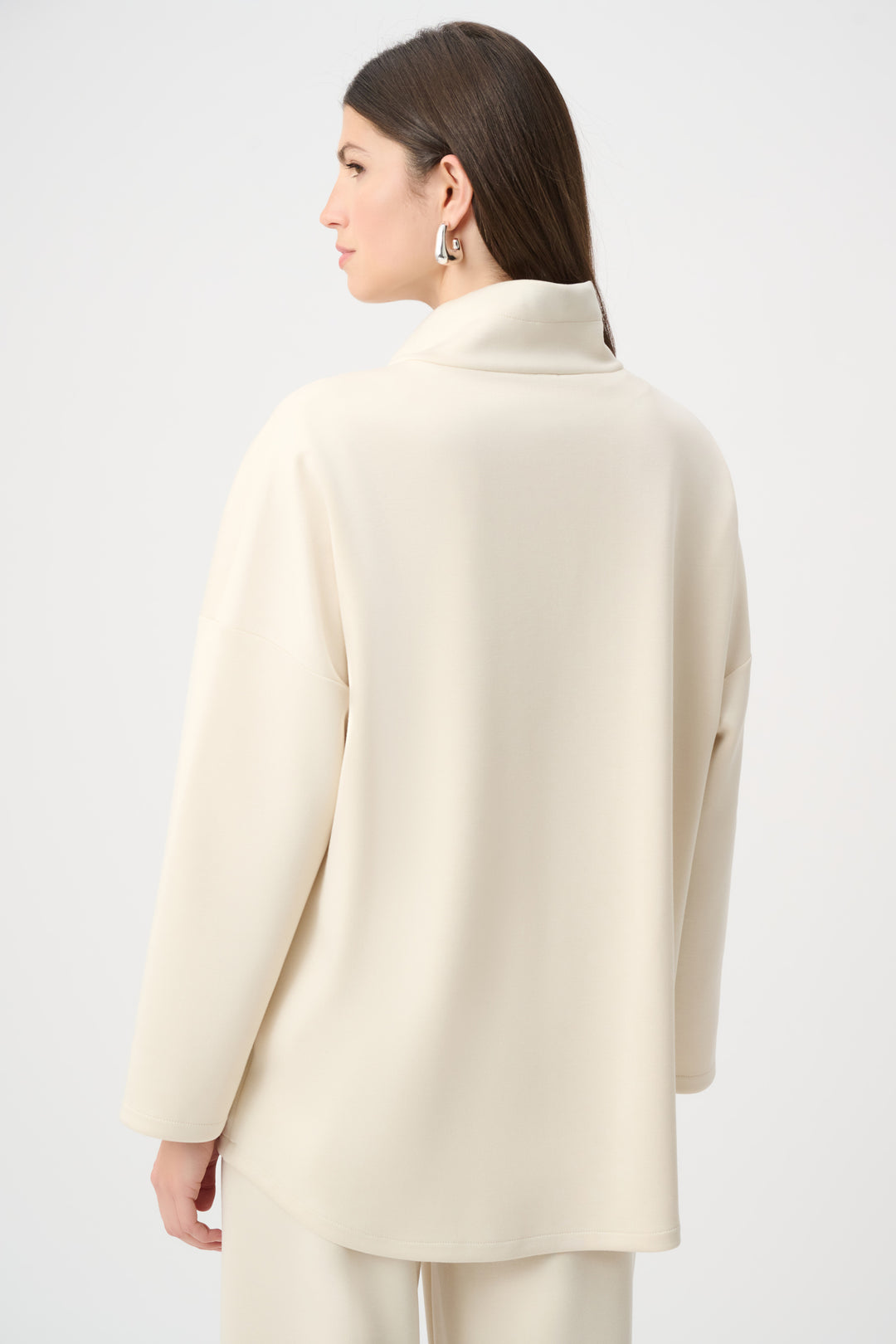 Scuba Jersey Funnel-Neck Boxy Jacket Style 263603