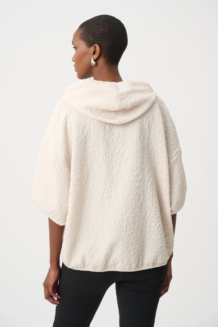 Textured Jacquard Hooded Zipped Jacket Style 263604