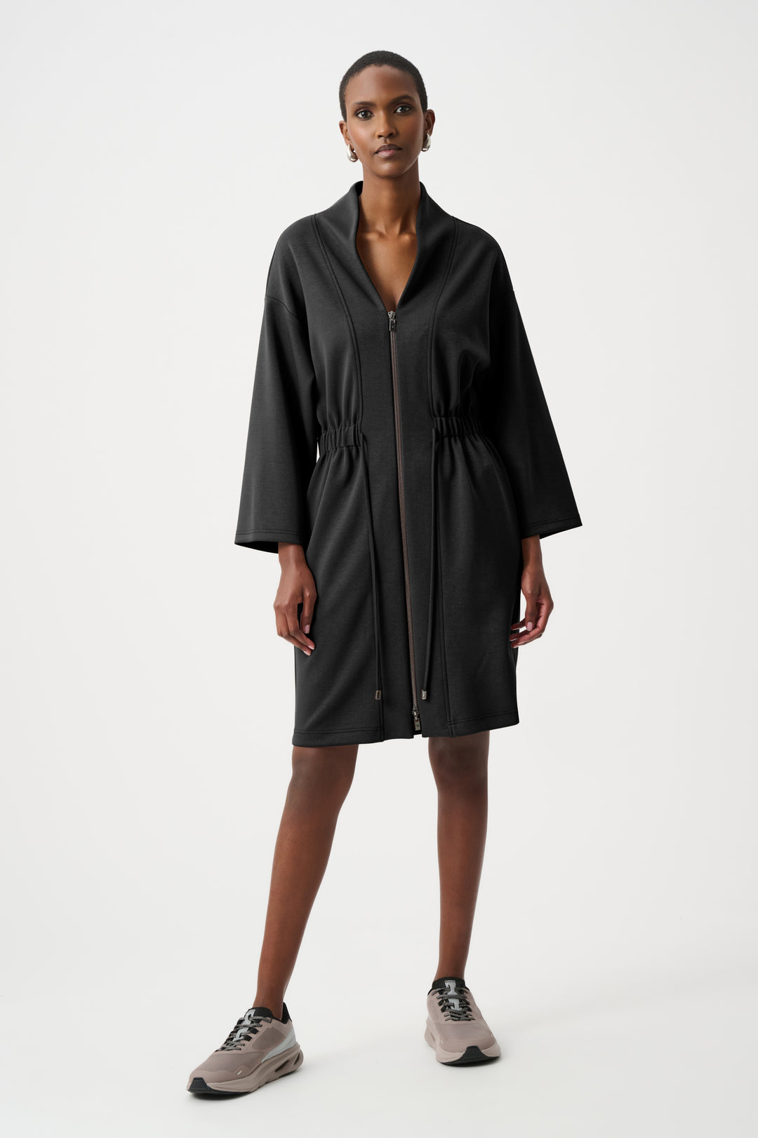 Scuba Jersey Dress With Front Zipper Style 263605