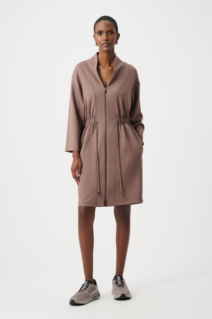 Scuba Jersey Dress With Front Zipper Style 263605