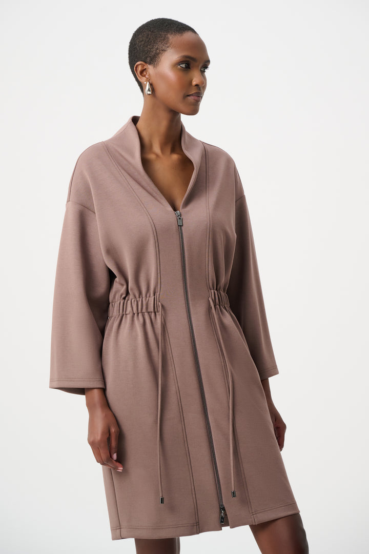 Scuba Jersey Dress With Front Zipper Style 263605