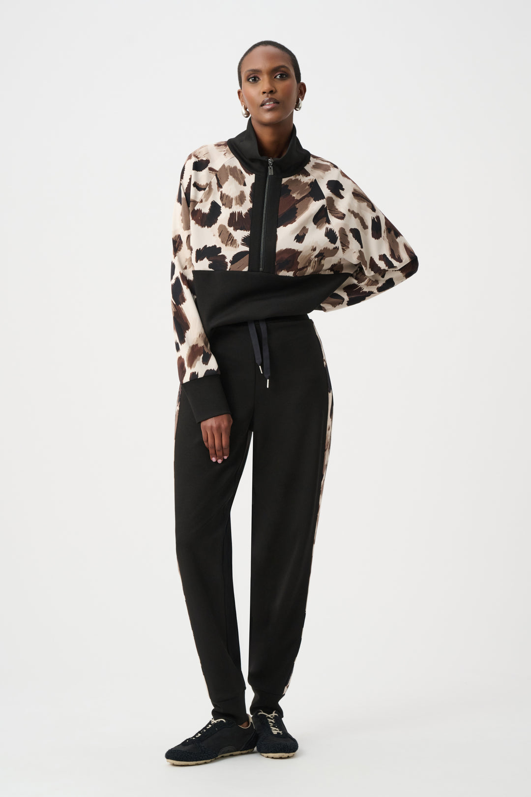 Scuba Jersey Animal trimmed Jogger Pants Style 263608