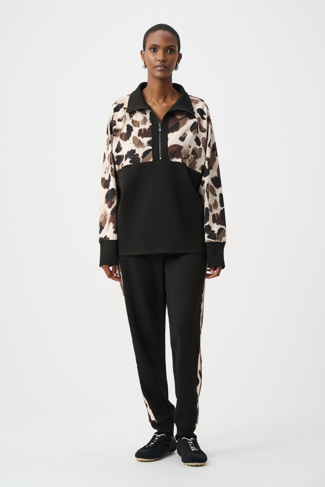 Silky Knit And Scuba Jersey Animal Print Boxy Top Style 263609