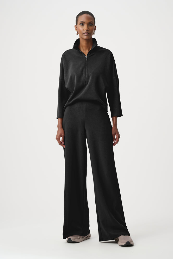 Scuba Jersey Mock-Neck Wide Leg Jumpsuit Style 263613