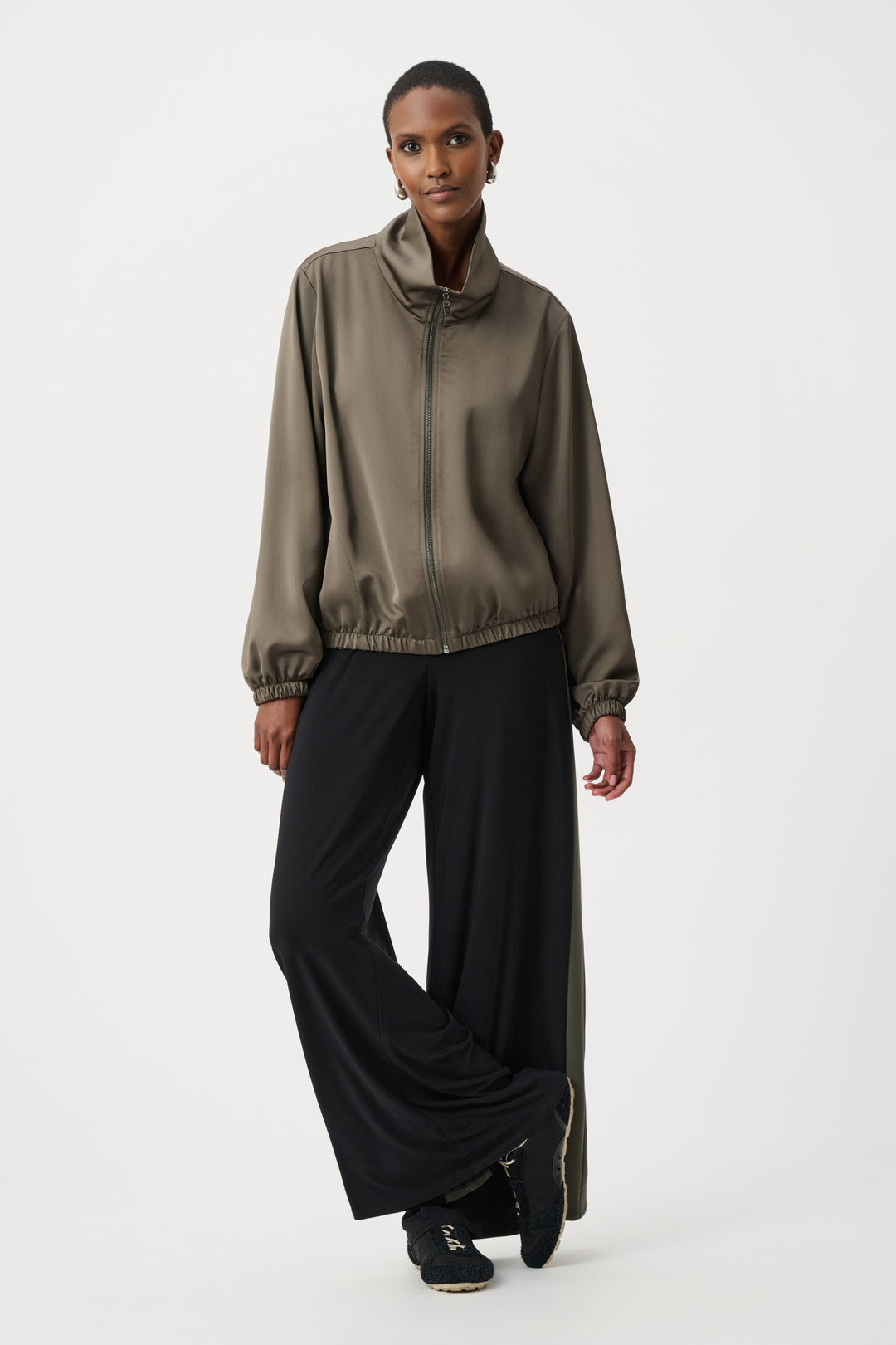 Recycled Satin Zipped Bomber Jacket Style 263614