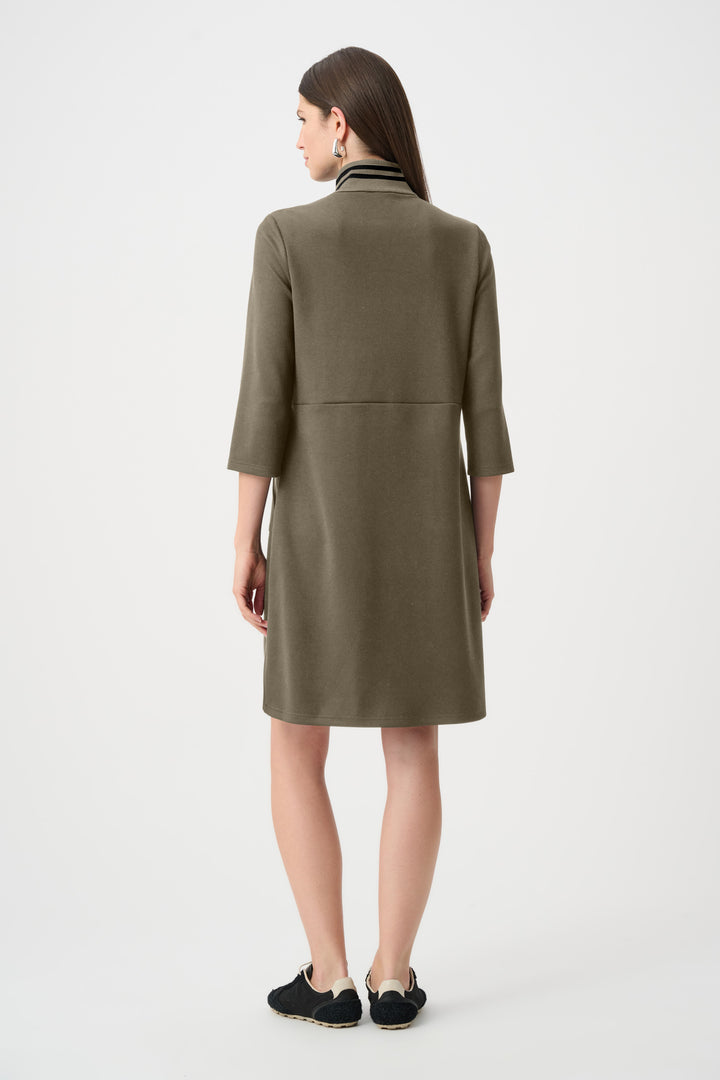 Scuba Jersey Funnel-Neck Straight Dress Style 263615