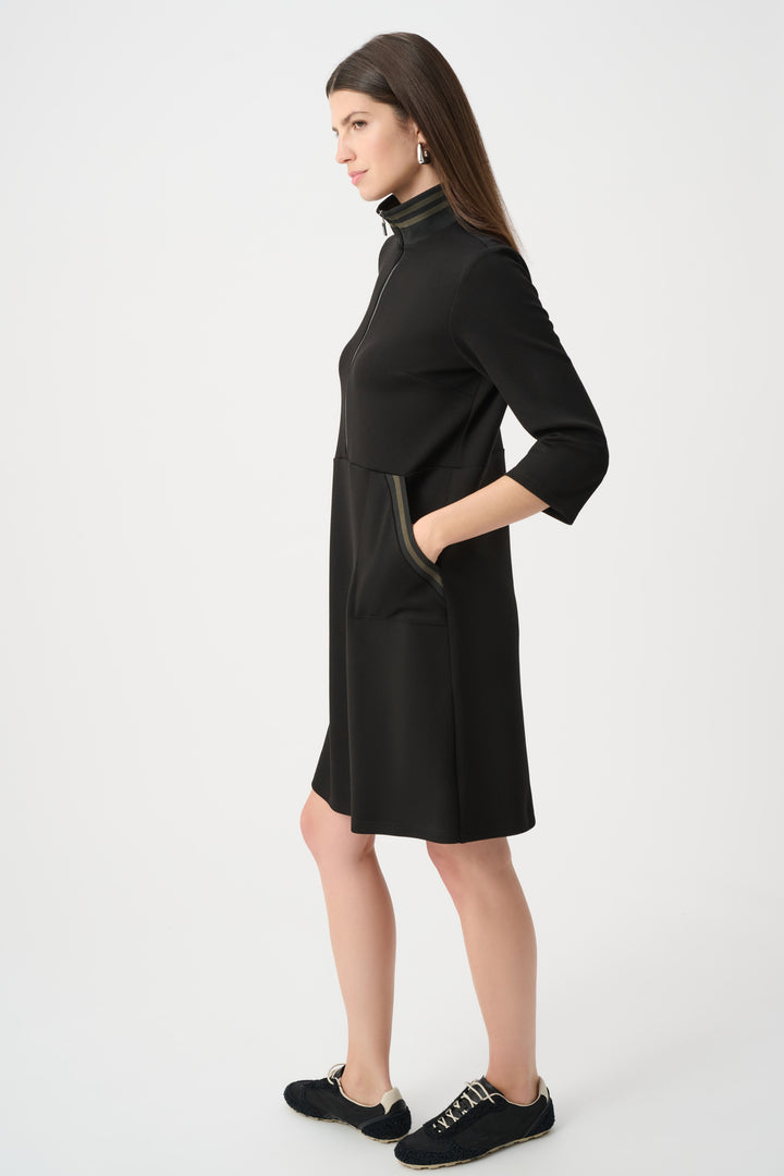Scuba Jersey Funnel-Neck Straight Dress Style 263615