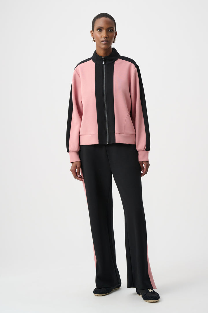 Scuba Jersey Color Block Funnel-Neck Jacket Style 263621