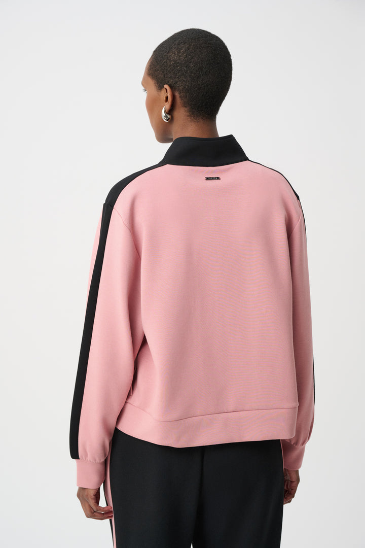 Scuba Jersey Color Block Funnel-Neck Jacket Style 263621